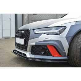 Накладка сплиттер на передний бампер вариант 2 на Audi RS6 C7